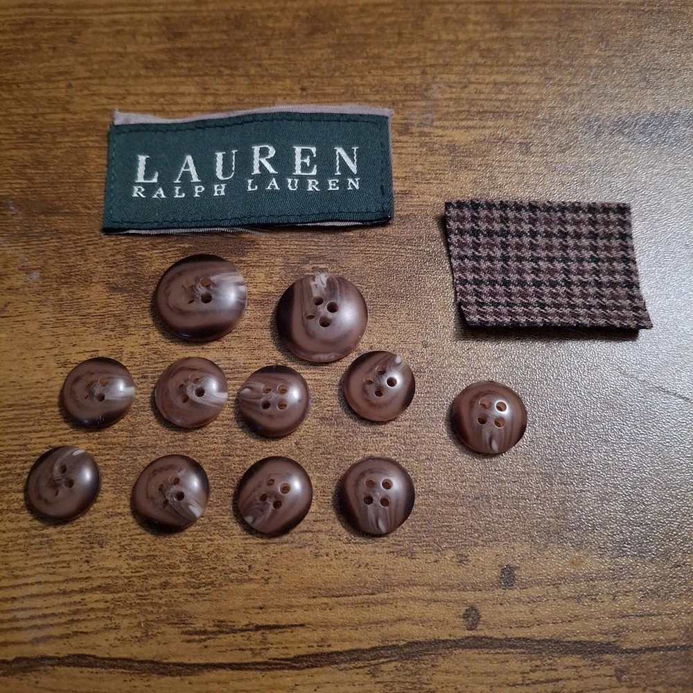 Set of 11 Brown Replacement Buttons For A  Men's Ralph Lauren Wool Jacket